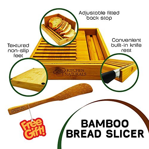 Purenjoy, Kitchen, Luxury Bamboo Bread Slicer